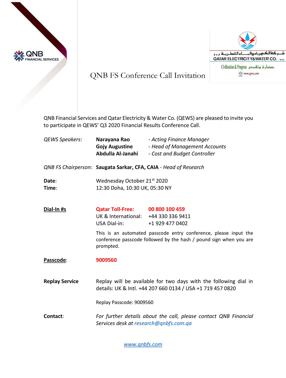 Q3 2020 Conference Call Invitation – Nebras Energy