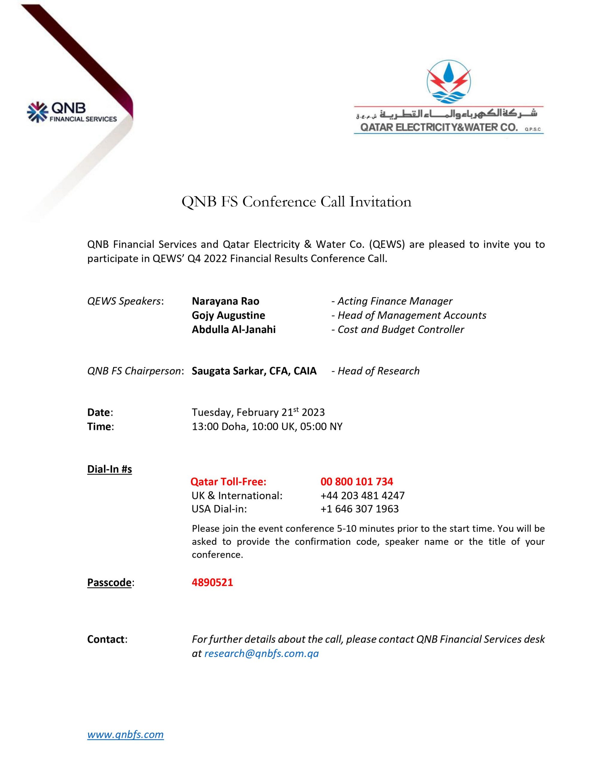 Q4 2022 Conference Call Invitation – Nebras Energy
